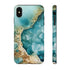 Aquamarine inspired Geode in Watercolor - Impact Resistant Phone Case iPhone XS MAX Matte